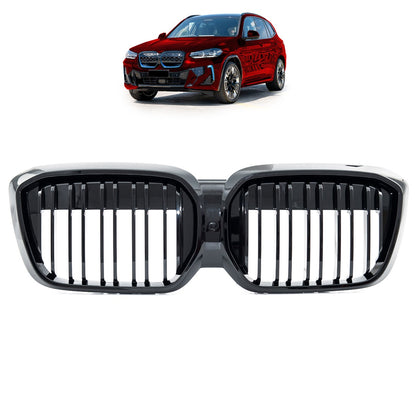 Hochglanz Schwarz Doppellinien Frontgrill passend für BMW iX3 (G08) 2021->>