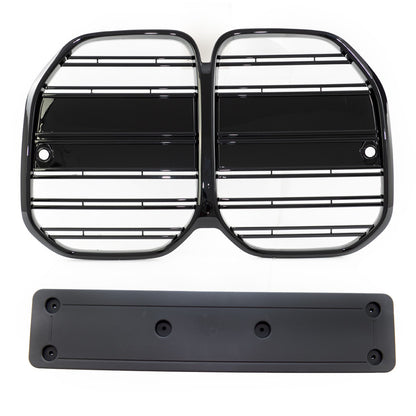 Frontgrill Hochglanz Schwarz Doppellinie passend für BMW 4er G22 G23 2021+