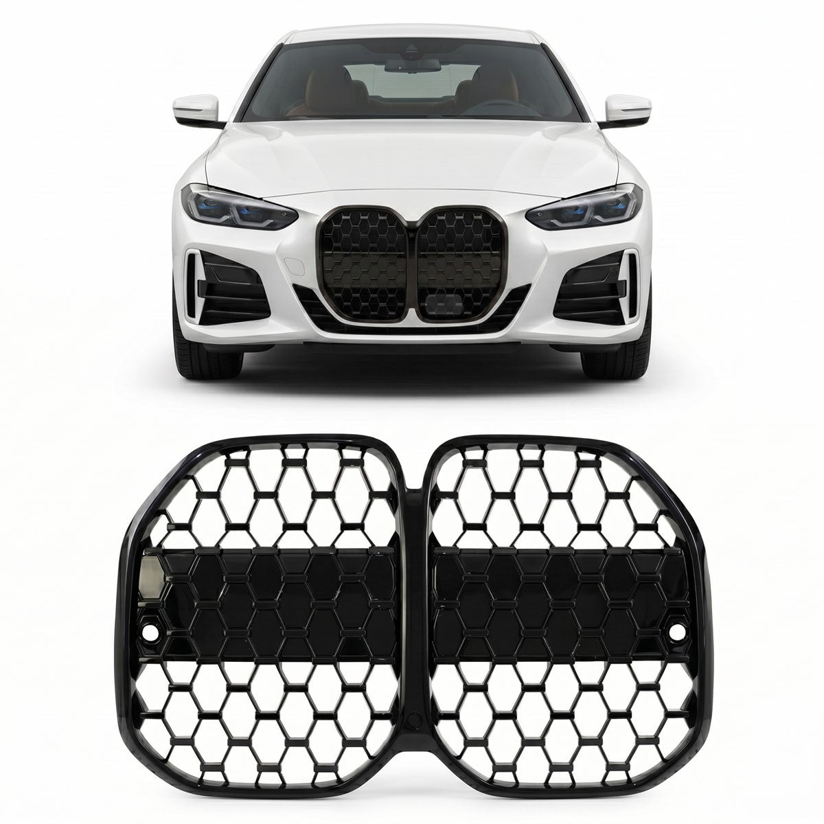 Frontgrill Hochglanz Schwarz passend für BMW 4er G22 G23 2021-