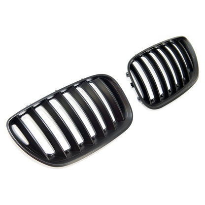 Einliniger Matt Schwarz Frontgrill passend für BMW X5 (E53) 2003-2007