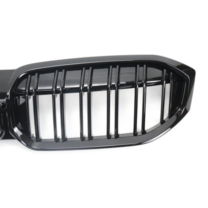 Frontgrill Hochglanz Schwarz Doppellinie passend für BMW 3er G20 G21 2022-