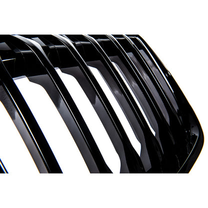 Kühlergrill Hochglanz Schwarz mit einer Linie passend für BMW X1 F48 2019-2022