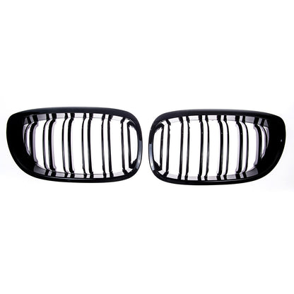 Sportgrill Hochglanz Schwarz Dual Line passend für BMW 3er E46 2003-2007