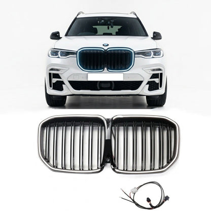 Zweireihiger Hochglanz schwarzer LED Kühlergrill passend für BMW X7 SERIES G07 2019-2022