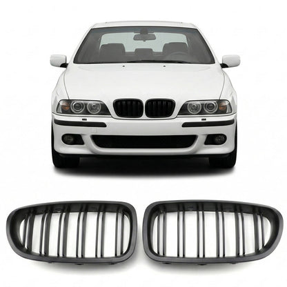 Frontgrill Dual Line Matt Schwarz passend für BMW 5er E39 1995-2003