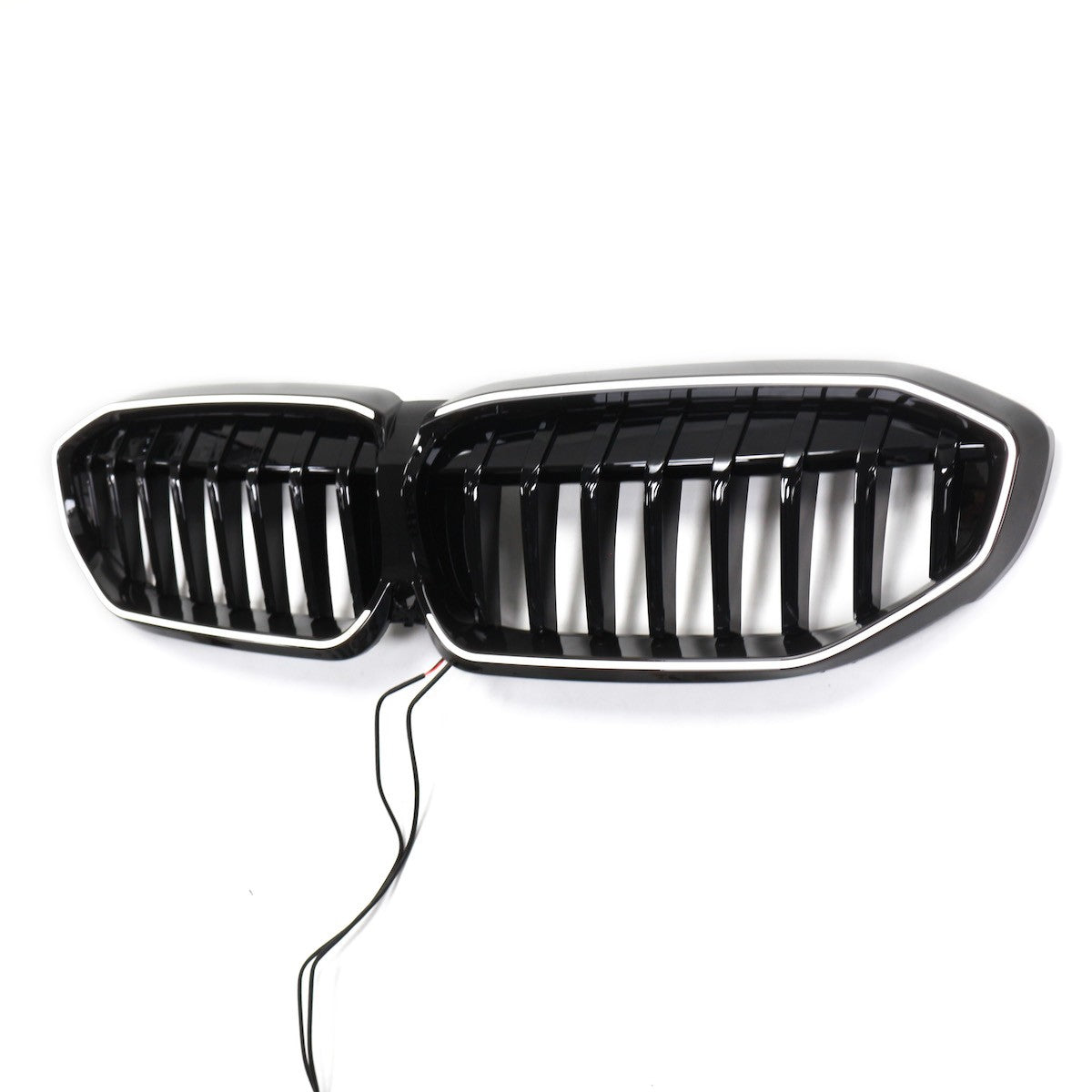 LED Einzelstreben Hochglanz Schwarz Grill passend für BMW 3er G20 2019-2022