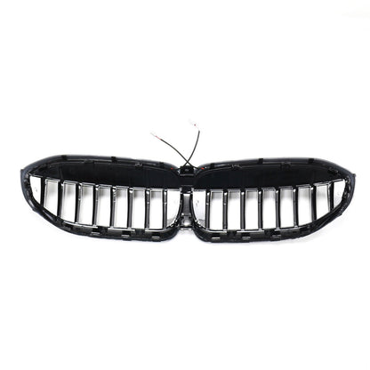 LED Einzelstreben Hochglanz Schwarz Grill passend für BMW 3er G20 2019-2022