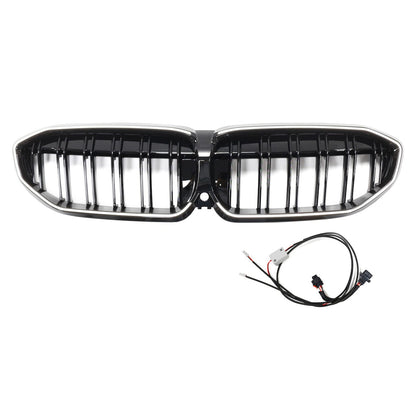 LED Doppelstreben Hochglanz Schwarz Grill passend für BMW 3er G20 2019-2022