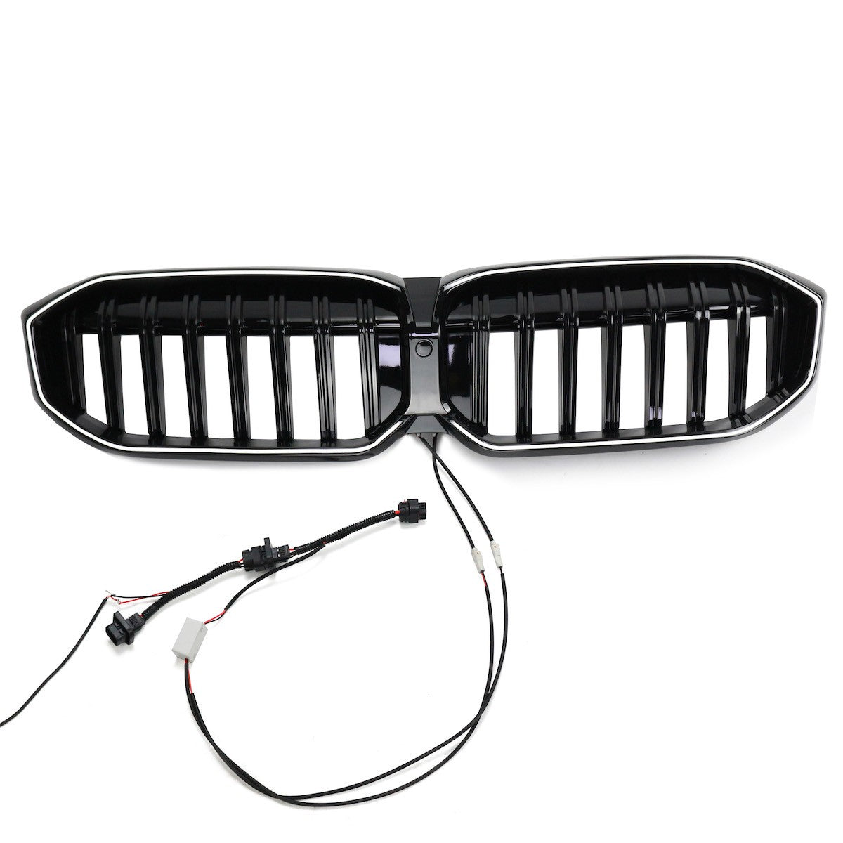 LED Einzelstreben Hochglanz Schwarz Grill passend für BMW 3er G20 LCI 2023+
