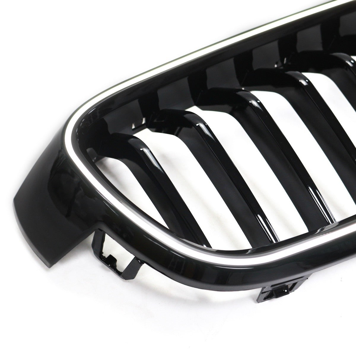 LED Einzelstreben Hochglanz Schwarz Grill passend für BMW 3er F30 2012-2019