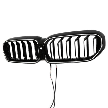 LED Doppelstreben Hochglanz Schwarz Grill passend für BMW 5er G30 G31 2020-2023