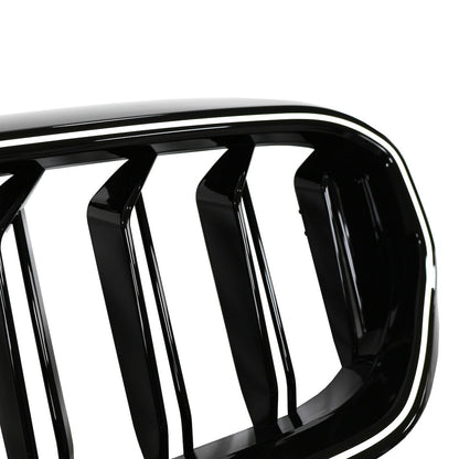 LED Doppelstreben Hochglanz Schwarz Grill passend für BMW 5er G30 G31 2020-2023