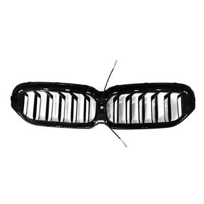 LED Doppelstreben Hochglanz Schwarz Grill passend für BMW 5er G30 G31 2020-2023