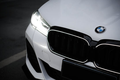 LED Doppelstreben Hochglanz Schwarz Grill passend für BMW 5er G30 G31 2020-2023