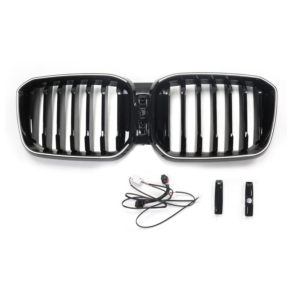 LED Einzelstreben Hochglanz Schwarz Grill passend für BMW X3 G01 LCI 2023+