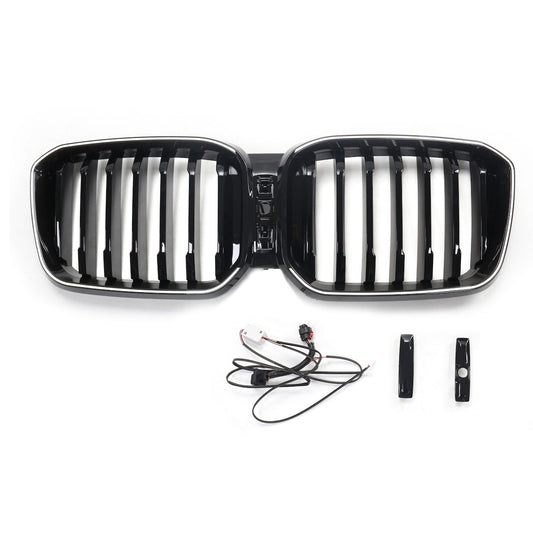 LED Einzelstreben Hochglanz Schwarz Grill passend für BMW X3 G01 LCI 2023+
