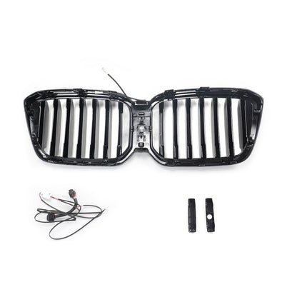 LED Einzelstreben Hochglanz Schwarz Grill passend für BMW X3 G01 LCI 2023+