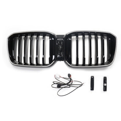 LED Einzelstreben Hochglanz Schwarz Grill passend für BMW X3 G01 LCI 2023+