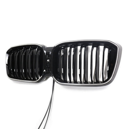 LED Doppelstreben Hochglanz Schwarz Grill passend für BMW X3 G01 2023+
