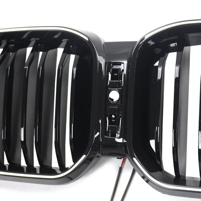 LED Doppelstreben Hochglanz Schwarz Grill passend für BMW X3 G01 2023+