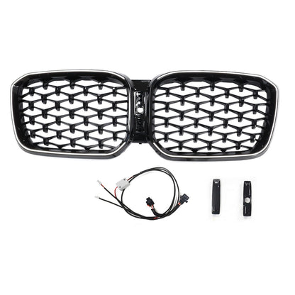 LED Diamant Hochglanz Schwarz Grill passend für BMW X3 G01 LCI 2023+