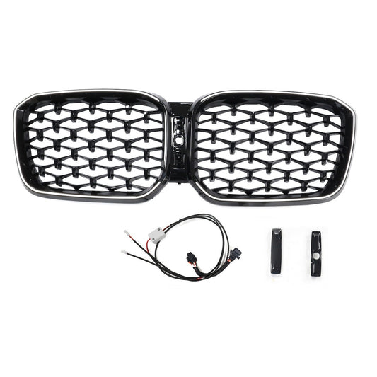 LED Diamant Hochglanz Schwarz Grill passend für BMW X3 G01 LCI 2023+