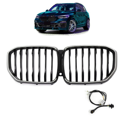 LED Einzelstreben Hochglanz Schwarz Frontgrill passend für BMW X5 G05 2019-heute