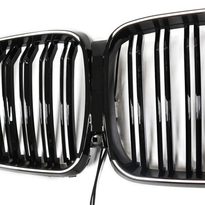 LED Doppelstreben Hochglanz Schwarz Frontgrill passend für BMW X5 G05 2019+
