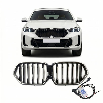 LED Einzelstreben Hochglanz Schwarz Grill passend für BMW X6 G06 LCI 2023+