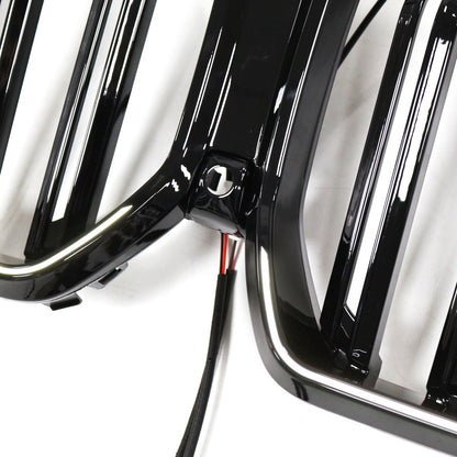 LED Doppelstreben Hochglanz Schwarz Grill mit LED passend für BMW X6 G06 LCI 2024+