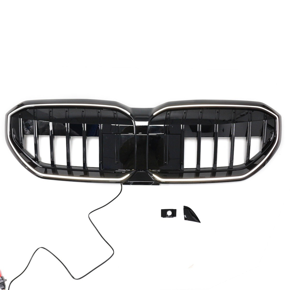 LED Einzelstreben Kühlergrill Hochglanz Schwarz passend für BMW 5er G60 2024+