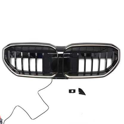 LED Einzelstreben Kühlergrill Hochglanz Schwarz passend für BMW 5er G60 2024+