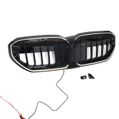 LED Einzelstreben Kühlergrill Hochglanz Schwarz passend für BMW 5er G60 2024+
