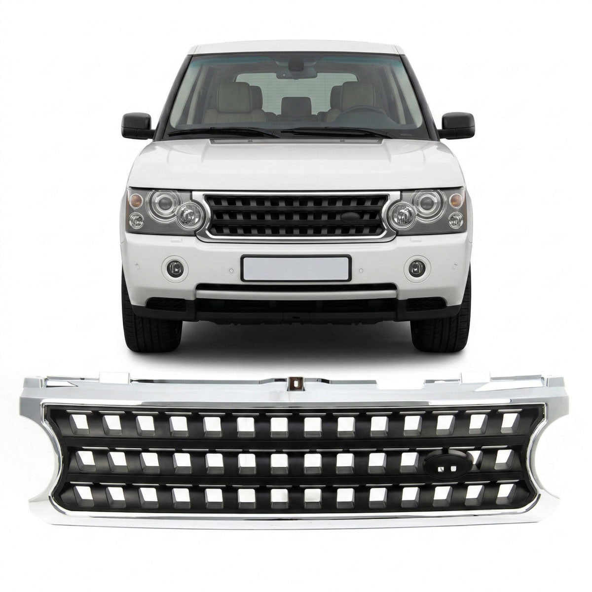 Sportgrill Chrom & Schwarz passend für Land Rover Range Rover III 2006-2010