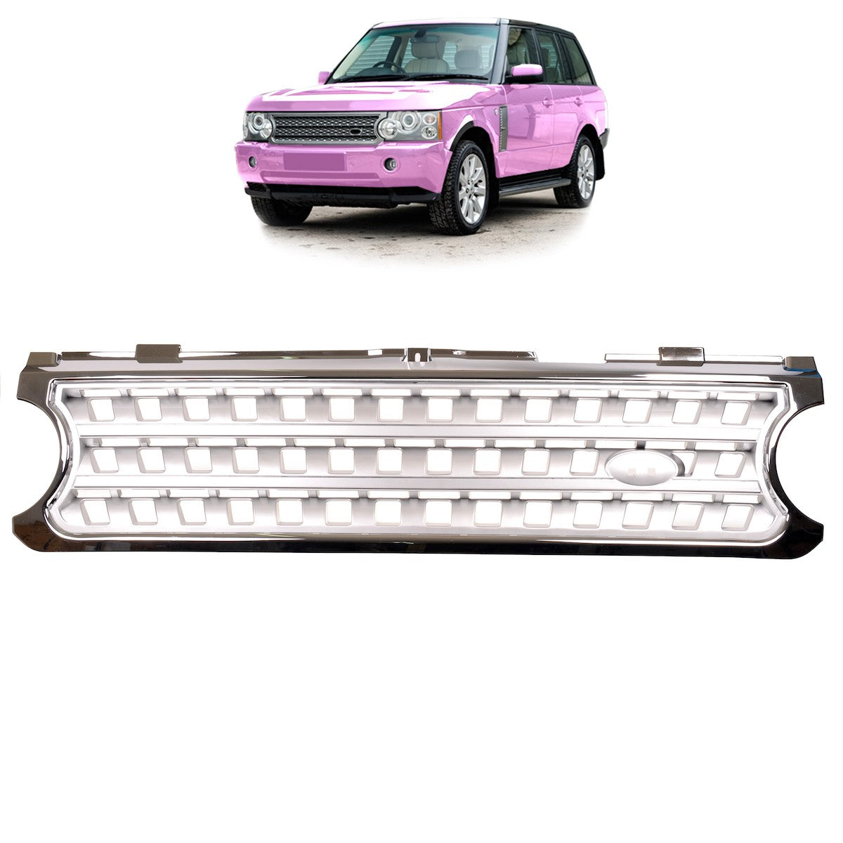 Sportgrill Chrom & Silber passend für Land Rover Range Rover III L322 2006-2010