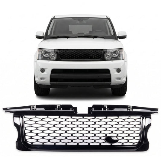 Kühlergrill Hochglanz Schwarz passend für Range Rover Sport (L320) 2005-2009