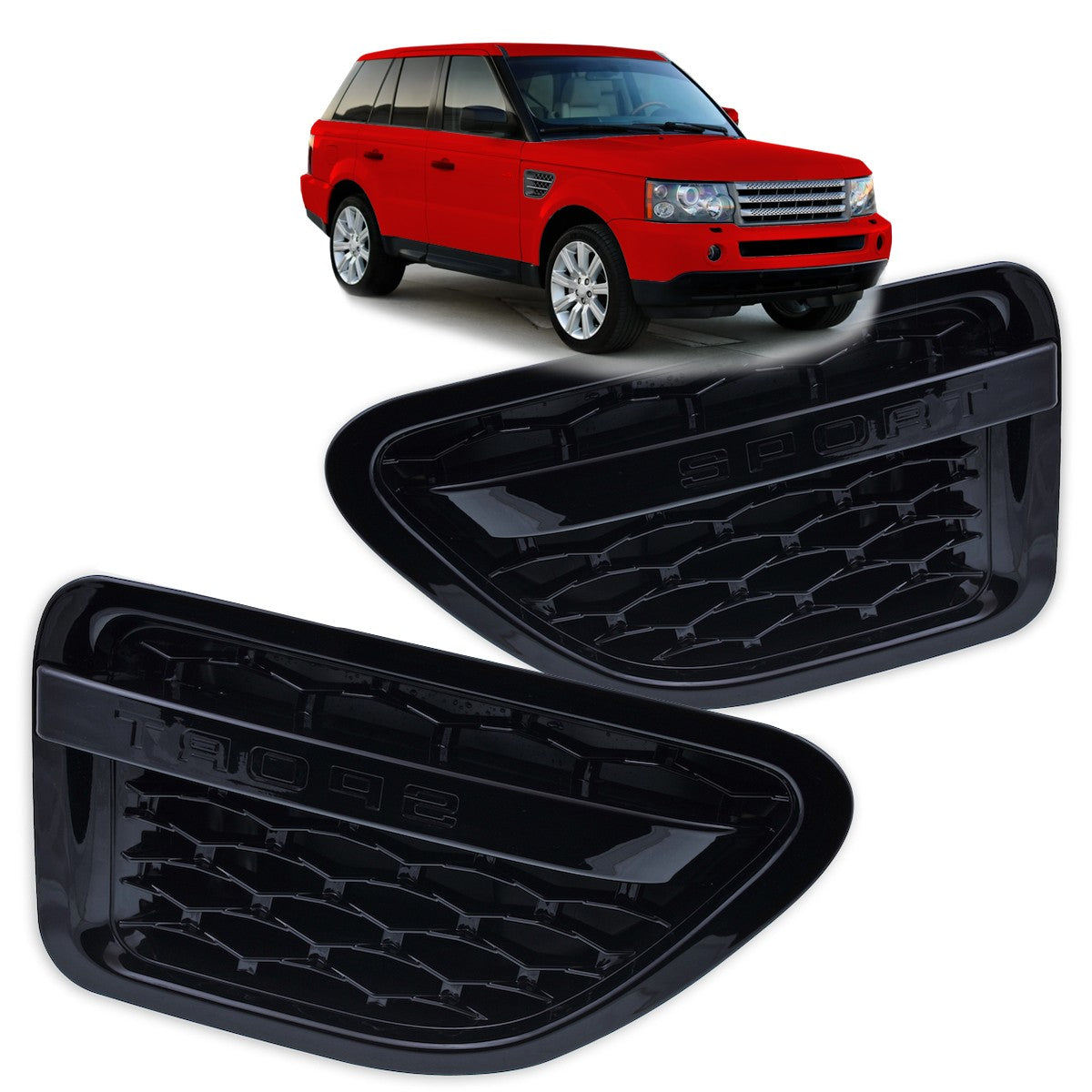 Kühlergrill Hochglanz Schwarz passend für Range Rover Sport (L320) 2005-2009