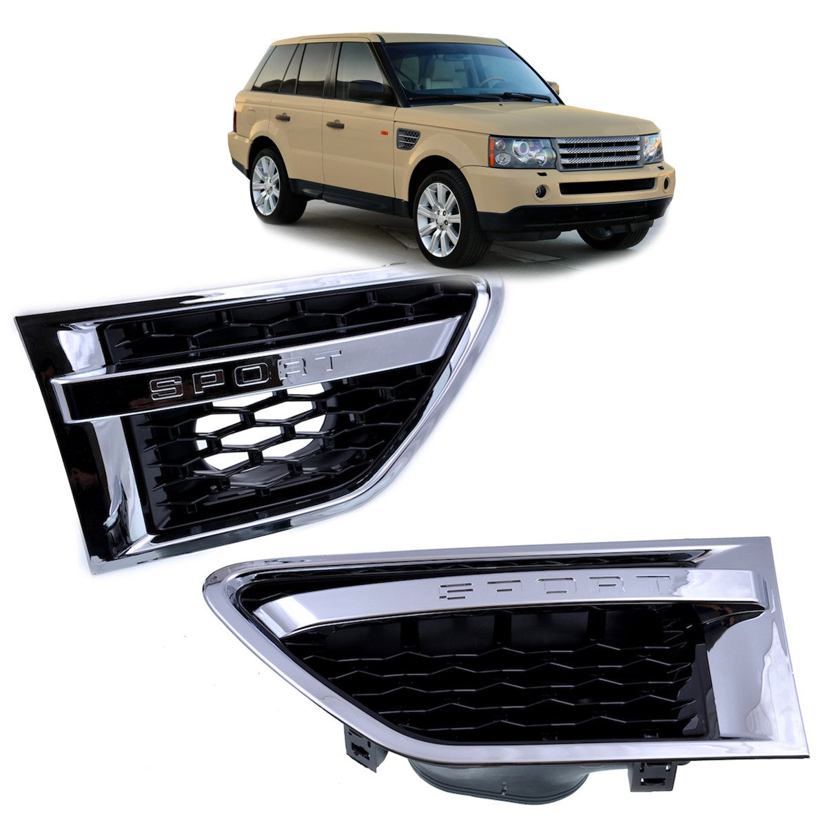 Kühlergrill Chrom & Schwarz passend für Range Rover Sport L320 2010-2013