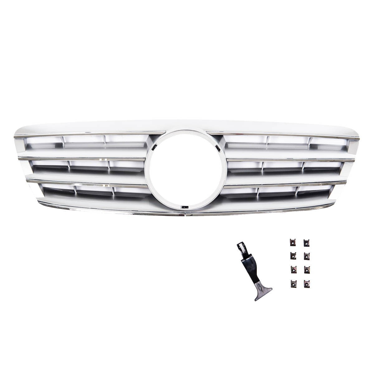 Frontgrill Silber 4S passend für Mercedes C-Klasse W203 2000-2007