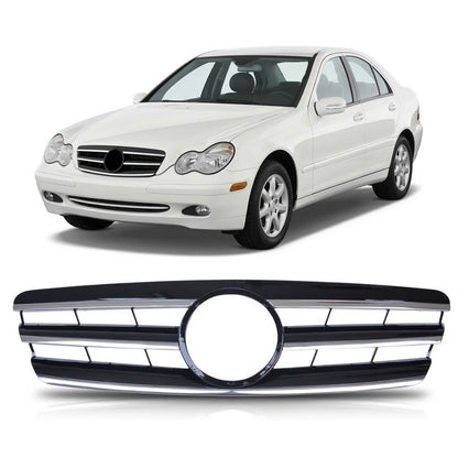Frontgrill Chrom & Schwarz 3S passend für Mercedes C-Klasse W203 2000-2007