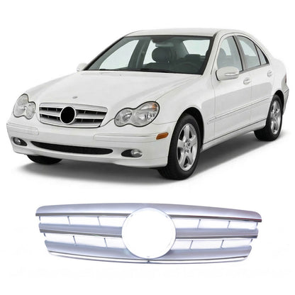Silber 3S Frontgrill passend für Mercedes C-Klasse W203 2000-2007