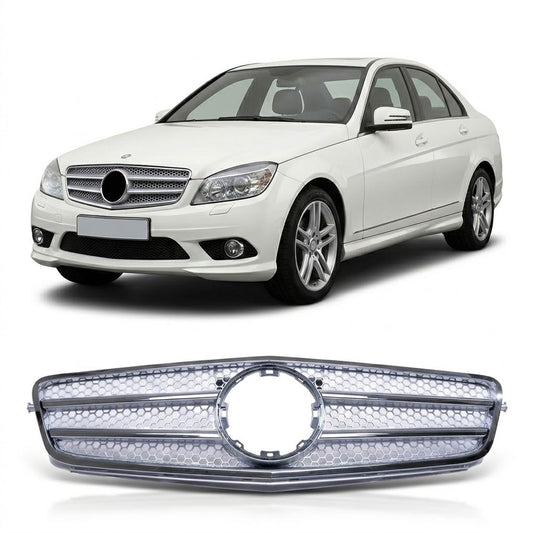 Sportgrill Chrom & Silber passend für Mercedes C-Klasse W204 2007-2011