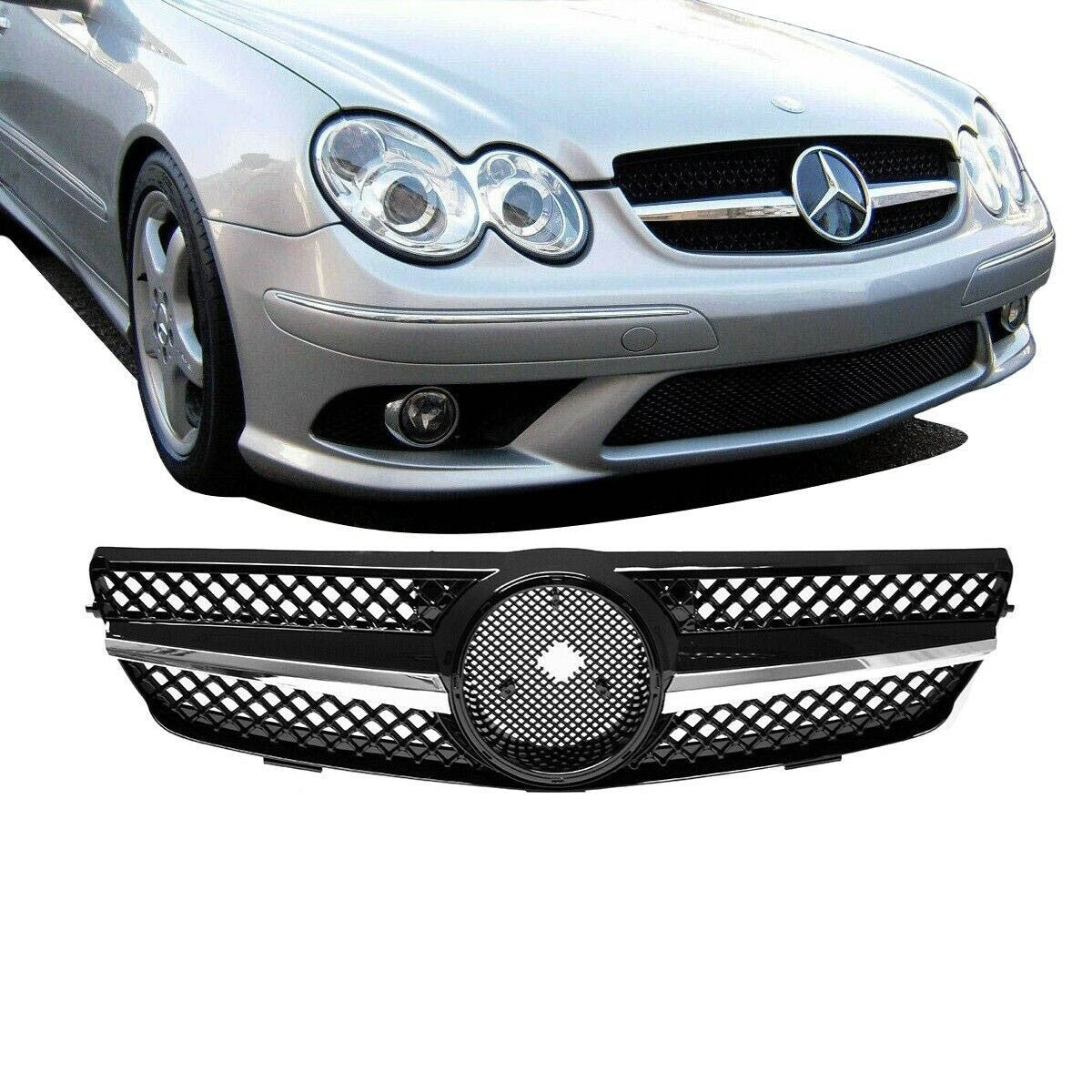 Sportgrill Chrom & Schwarz passend für Mercedes CLK W209 2002-2009