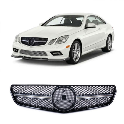 Verchromter & schwarzer Kühlergrill passend für Mercedes E-Klasse Coupé/Cabrio 2009-2013