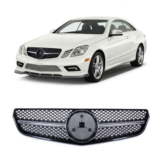 Verchromter & schwarzer Kühlergrill passend für Mercedes E-Klasse Coupé/Cabrio 2009-2013