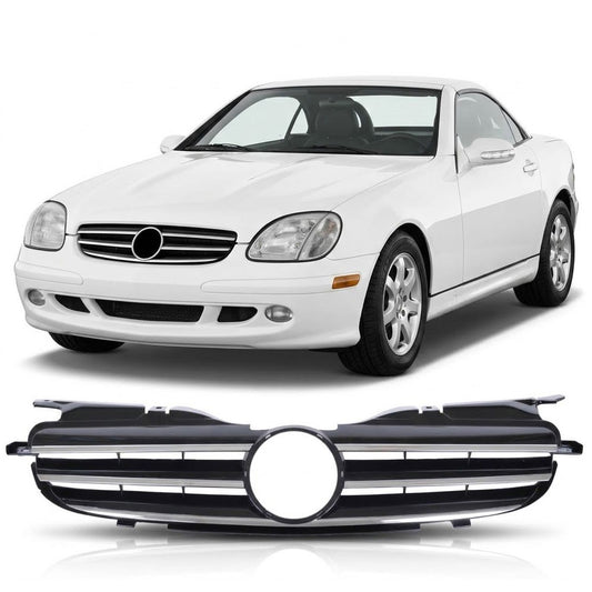 Kühlergrill Hochglanz Schwarz & Chrom passend für Mercedes SLK R170 1996-2004