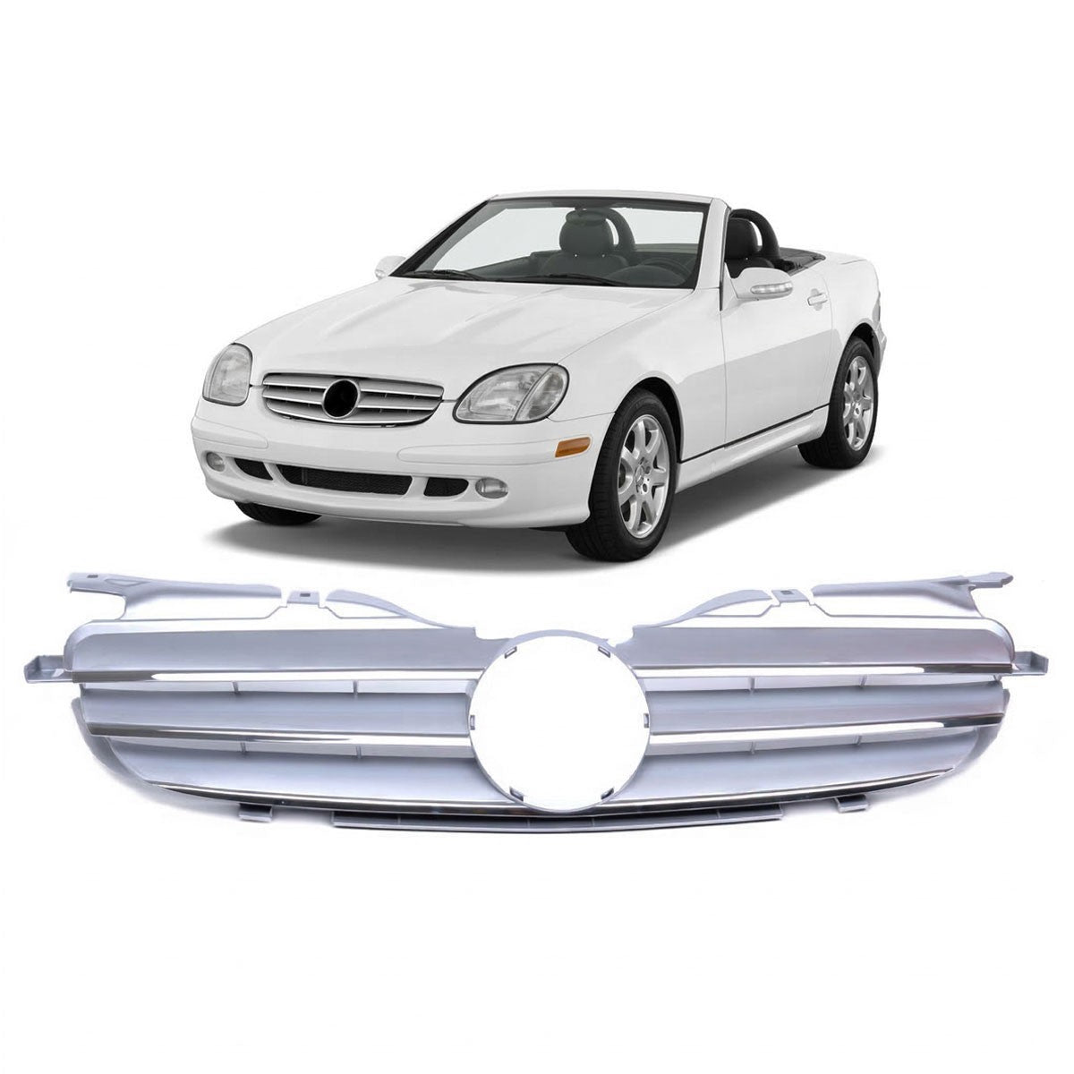 Kühlergrill Chrom & Silber passend für Mercedes SLK R170 1996-2004