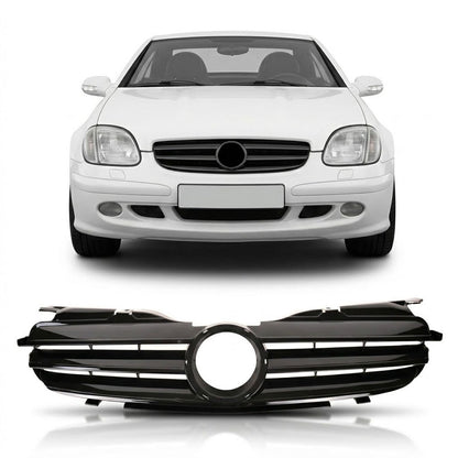 Kühlergrill komplett Hochglanz Schwarz passend für Mercedes SLK R170 1996-2004