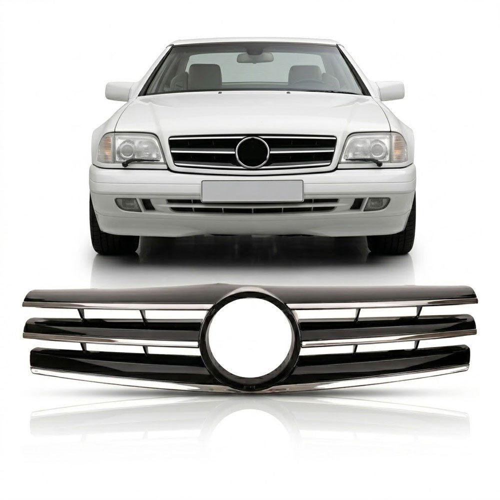 Kühlergrill Chrom & Schwarz passend für Mercedes SL (R129) 1989-2001