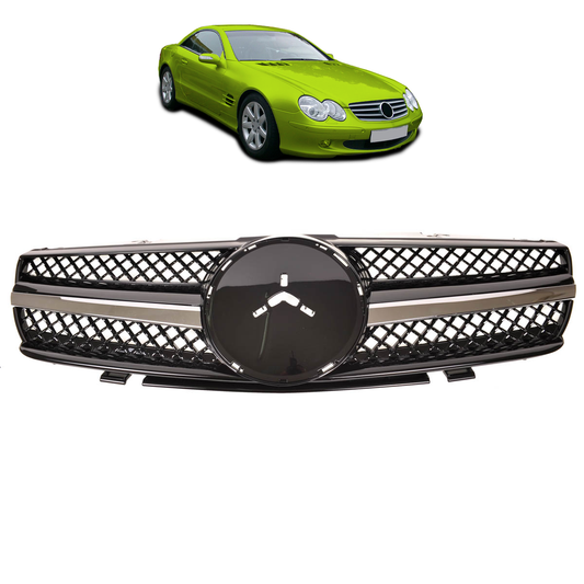 Kühlergrill Chrom & Schwarz passend für Mercedes SL R230 2001-2006